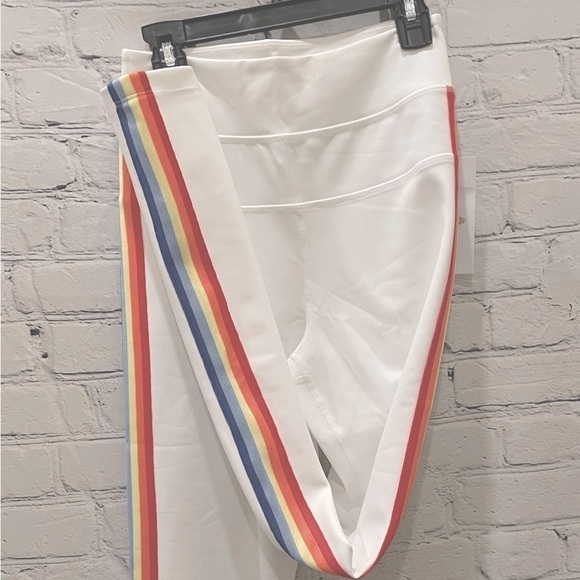 Spiritual Gangster Pant NWT White Rainbow Stripe Track Tight, size Large…​ - Picture 4 of 4